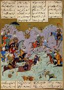 Ali She Nawat Alexander defeats Darius,an allegory of Shah Tahmasp-s defeat of the Uzbeks in 1526 oil painting